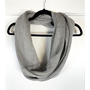 Calvin Klein Gray Infinity Scarf Quiet Luxury Preppy Minimalist Knit Loop Scarf